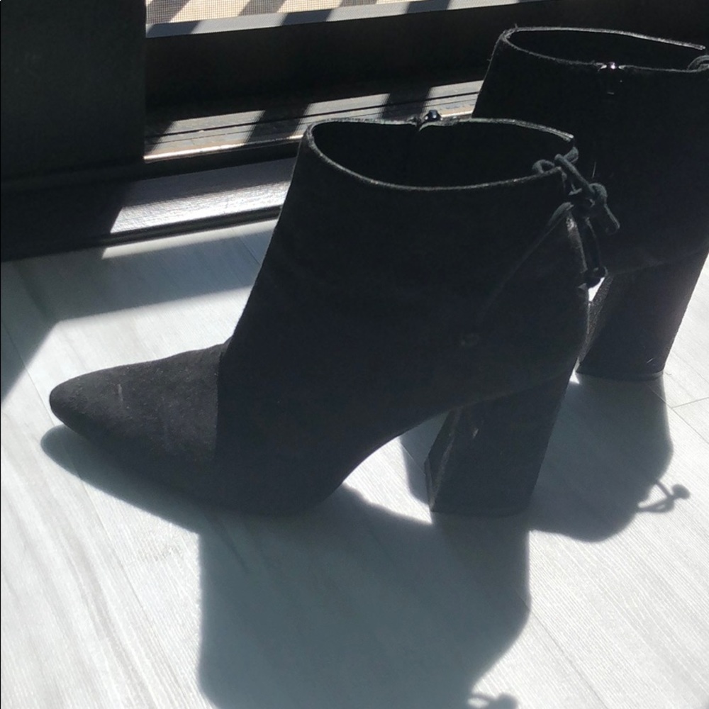 Black velvet booties